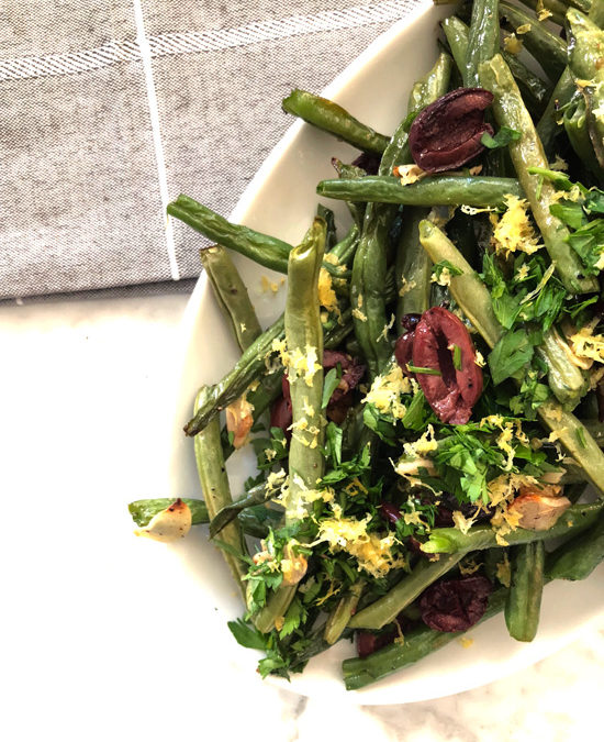 Roasted Green Beans With Garlic & Kalamata Olives