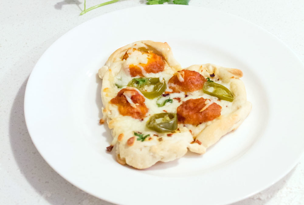 Heart Shaped Jalapeño Pizzas