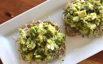 Avocado and Caper Egg Salad Toasts